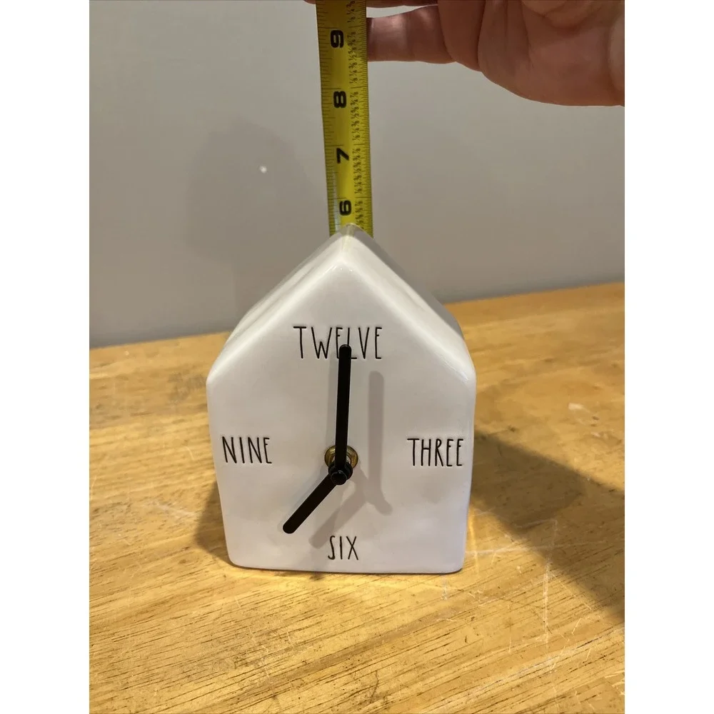 Rae Dunn Artisan Collection House‎ Shaped Clock Numbers Spelled Out Tested